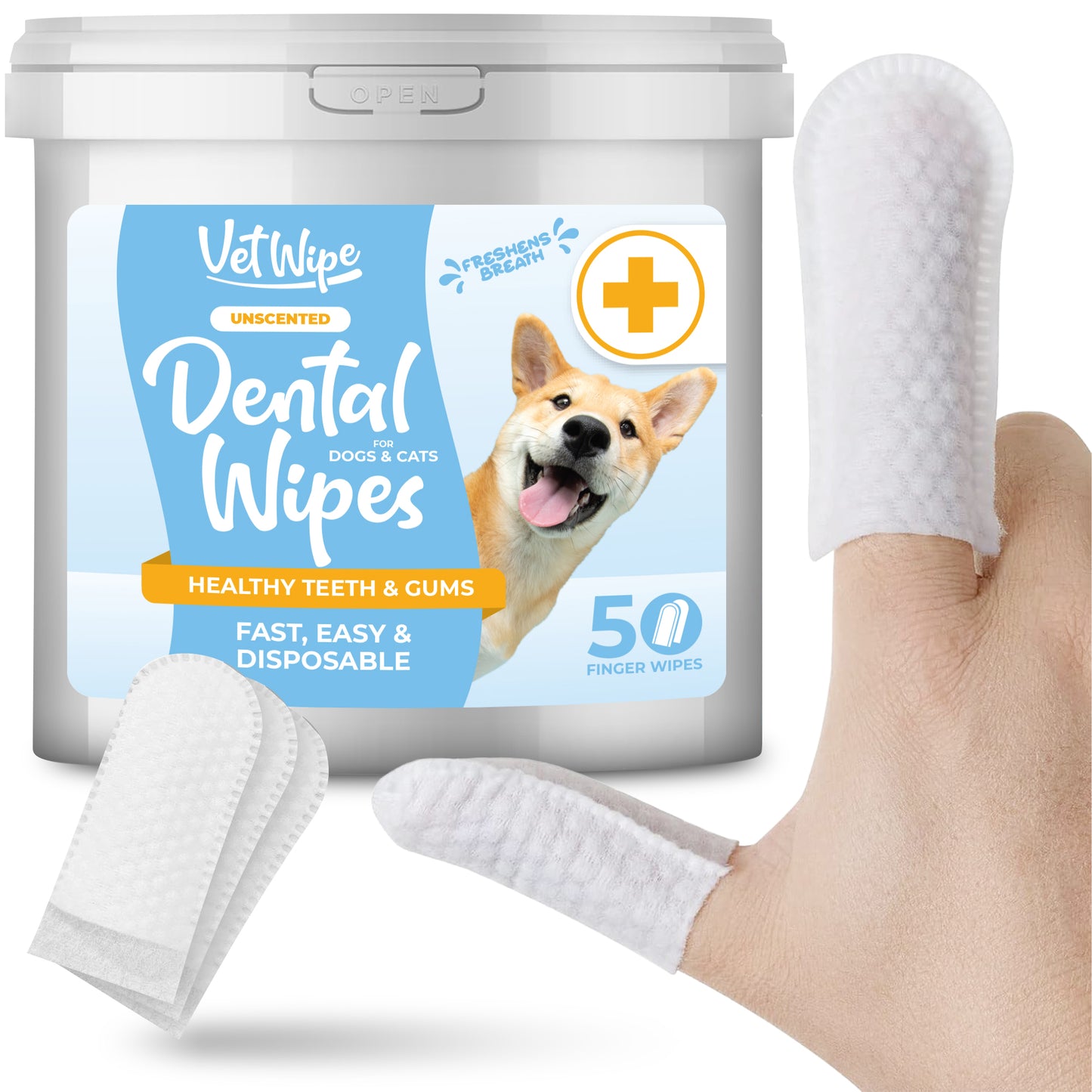 VetWipe™ Dog Teeth Cleaning Finger Wipes GTIN # 0198715234961