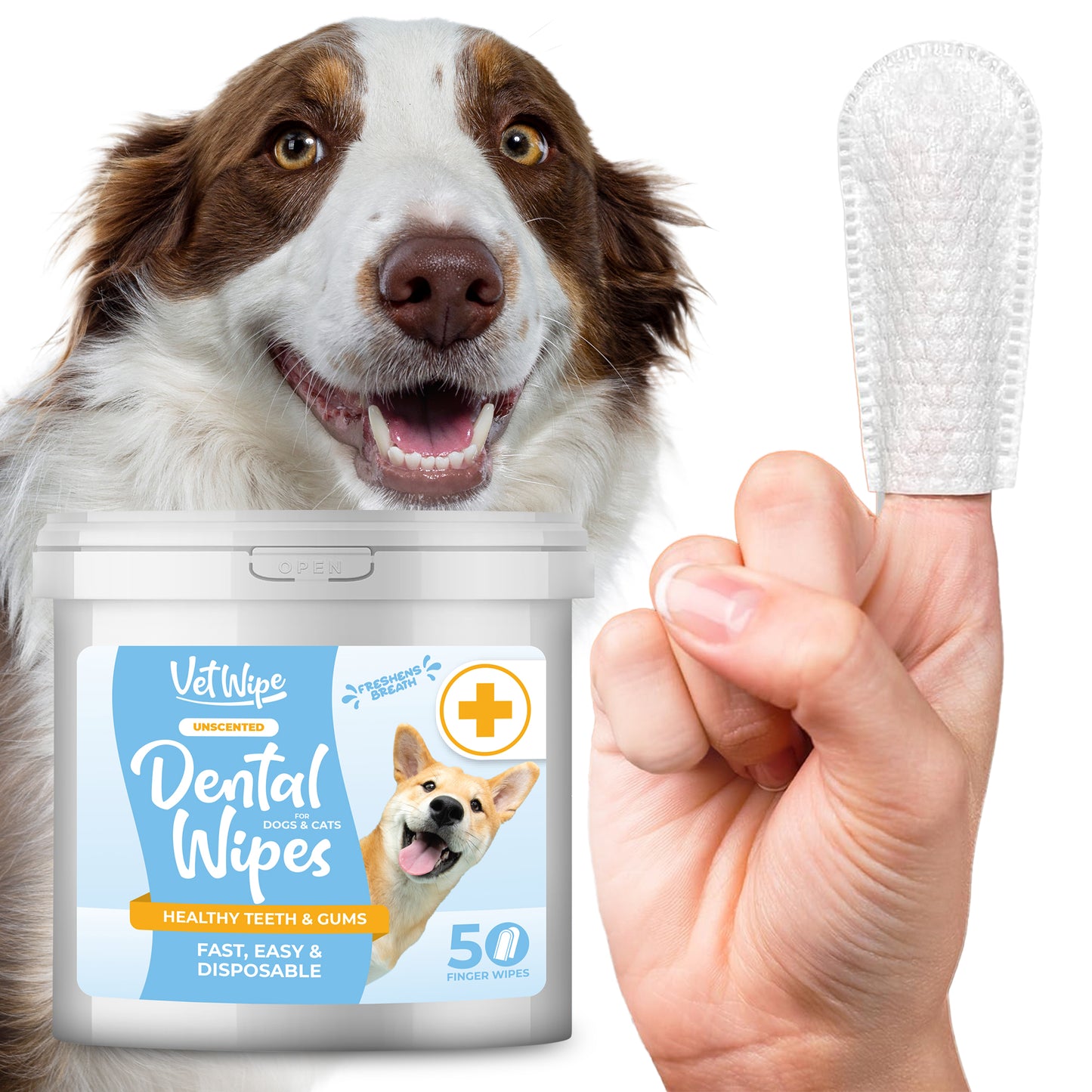 VetWipe™ Dog Teeth Cleaning Finger Wipes GTIN # 0198715234961